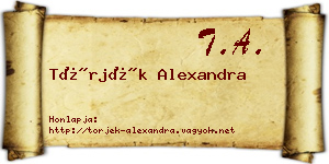 Törjék Alexandra névjegykártya